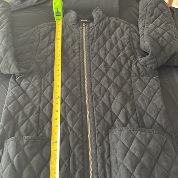 Barbour black / charcoal quilted jacket size 14 US - Picture 11 of 13